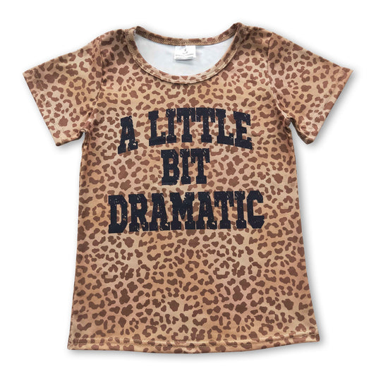 A little bit dramatic leopard baby girls shirt