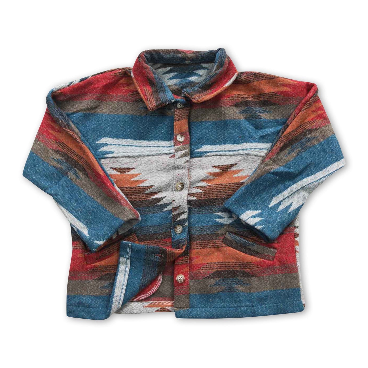 Long sleeves aztec western apparel kids button up flannel