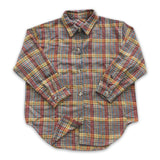 Plaid long sleeves fall kids boy button up flannel