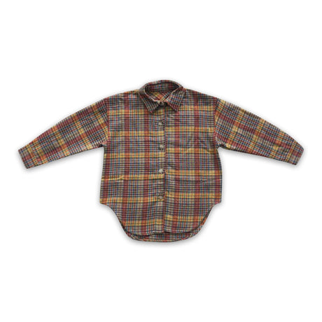 Plaid long sleeves fall kids boy button up flannel