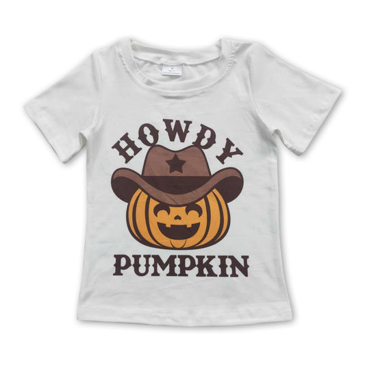 Howdy pumpkin western boy Halloween shirt
