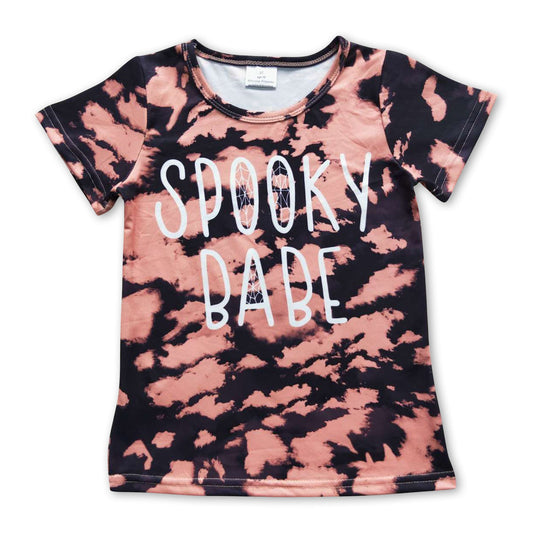 Spooky babe tie dye baby kids Halloween shirt