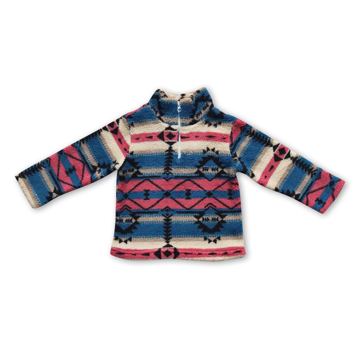 Pink blue aztec winter clothes kids girls pullover
