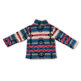 Pink blue aztec winter clothes kids girls pullover