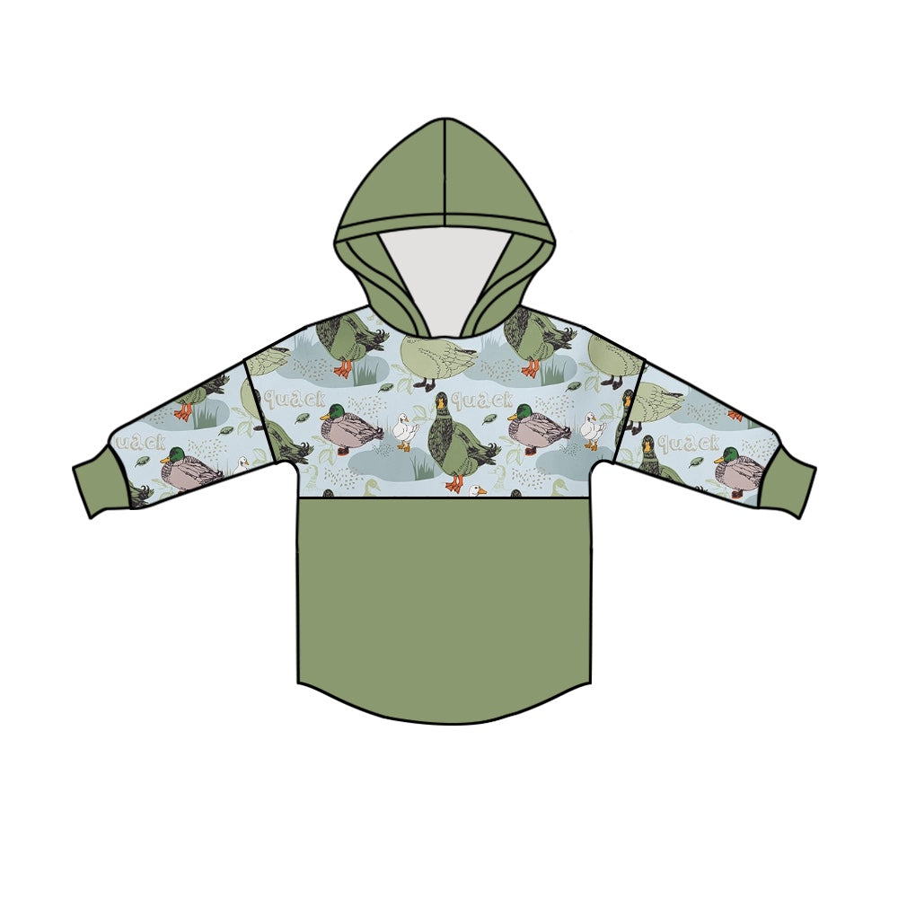 Duck green long sleeves kids hunting hoodie