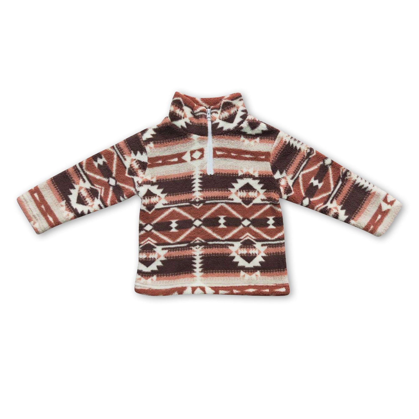 Brown aztec winter clothes kids girls pullover