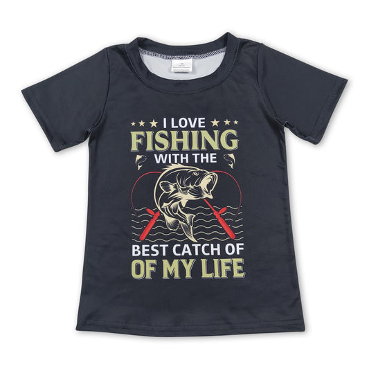 I love fishing short sleeves boy shirt