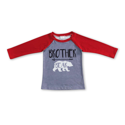 Red long sleeves brother bear kids boy shirt