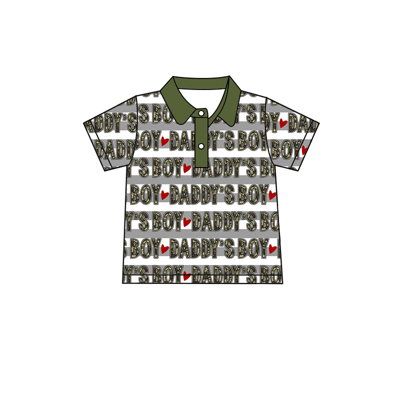 Camo daddy't boy stripe children polo shirt