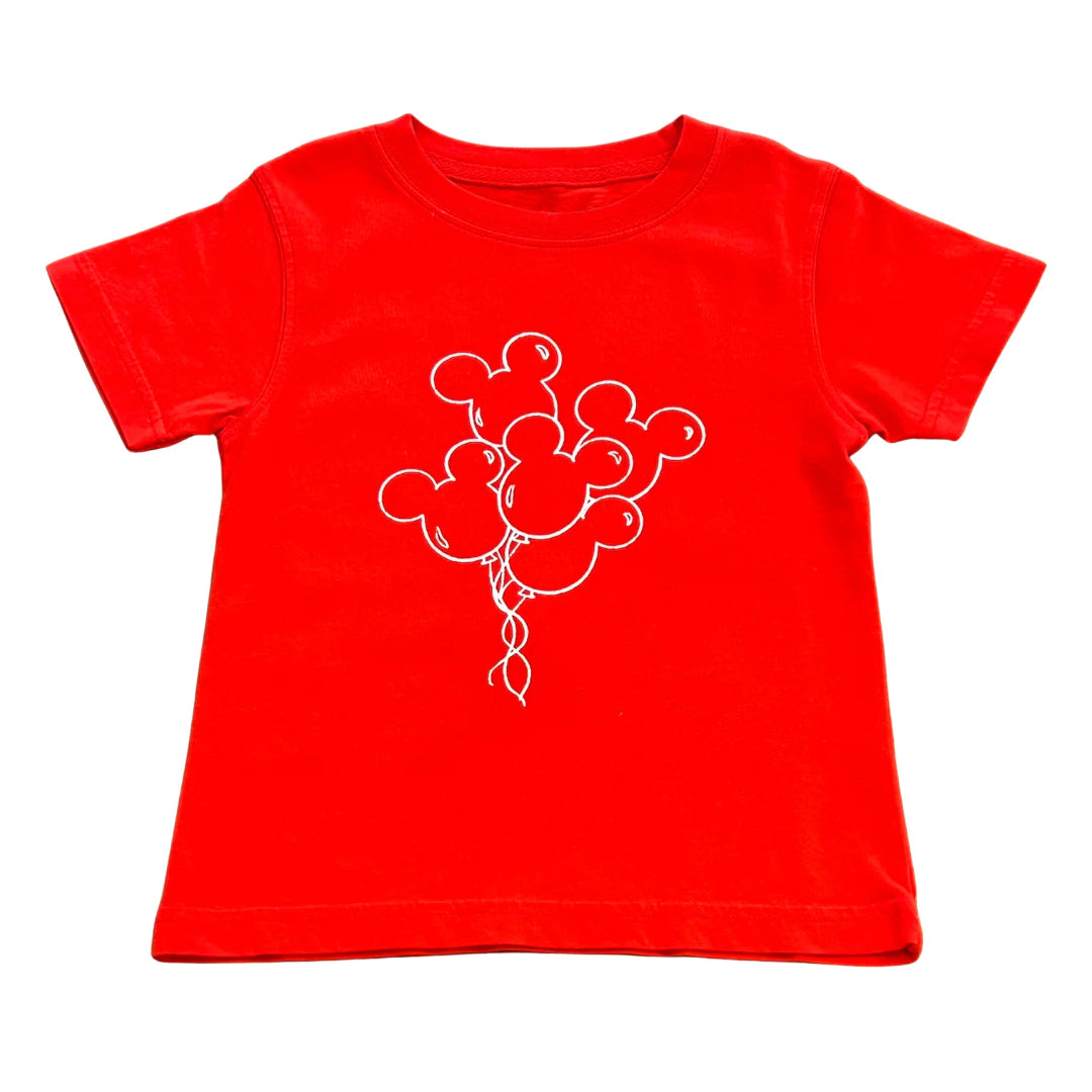 Red mouse balloon baby kids summer shirt