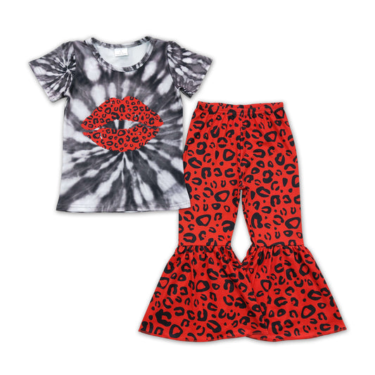 Girl Red Lip Leopard Outfit