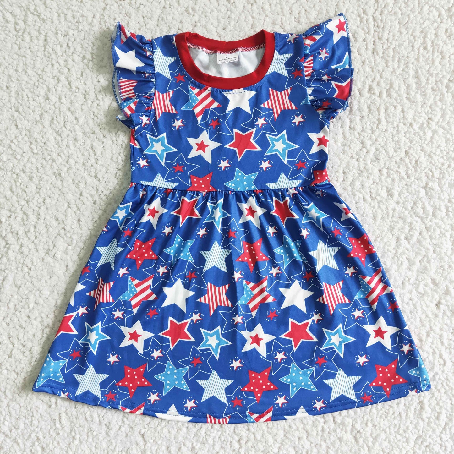 Girl stars print 4th of july dresses