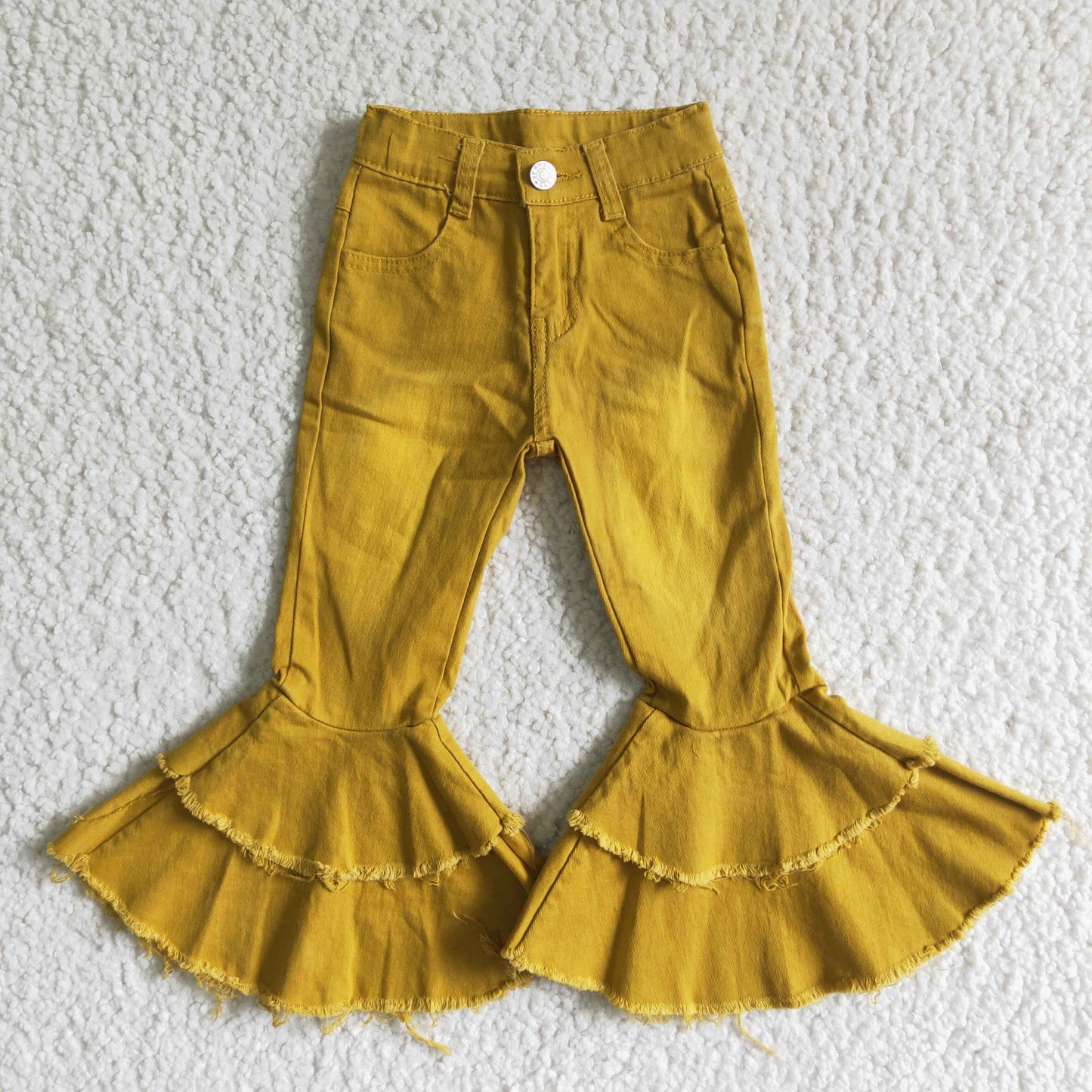 Girl Yellow Long denim pants jeans