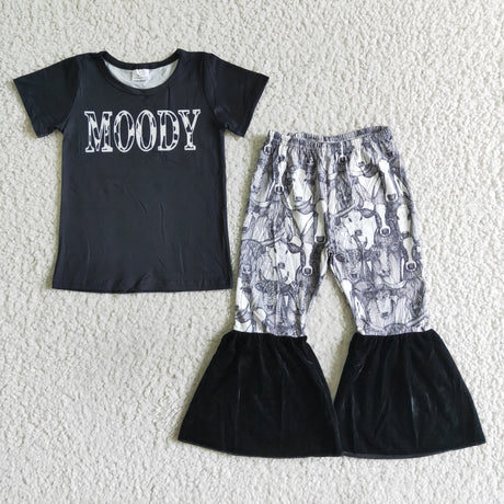 Girl Moody Cow Print Outfit