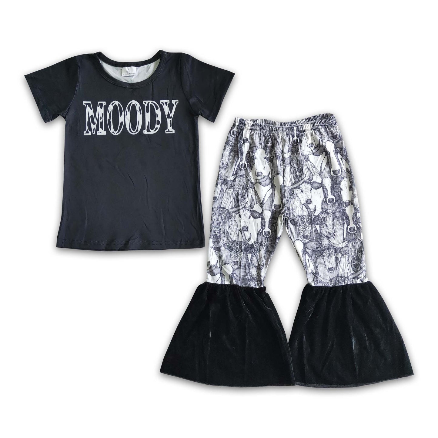 Girl Moody Cow Print Outfit