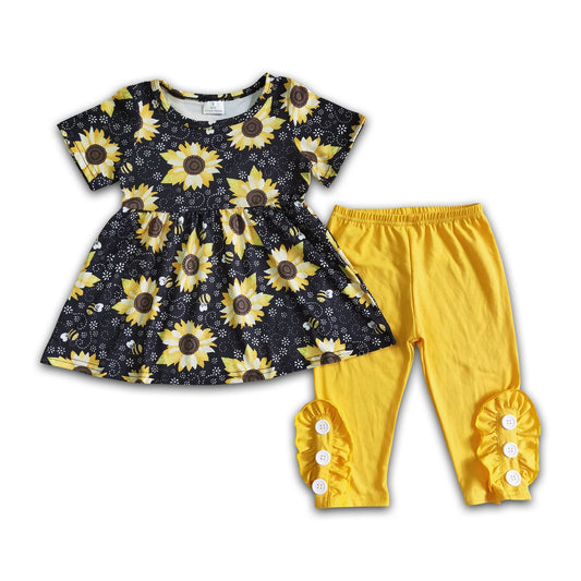 Sunflower Short Sleeve Pants Outfit