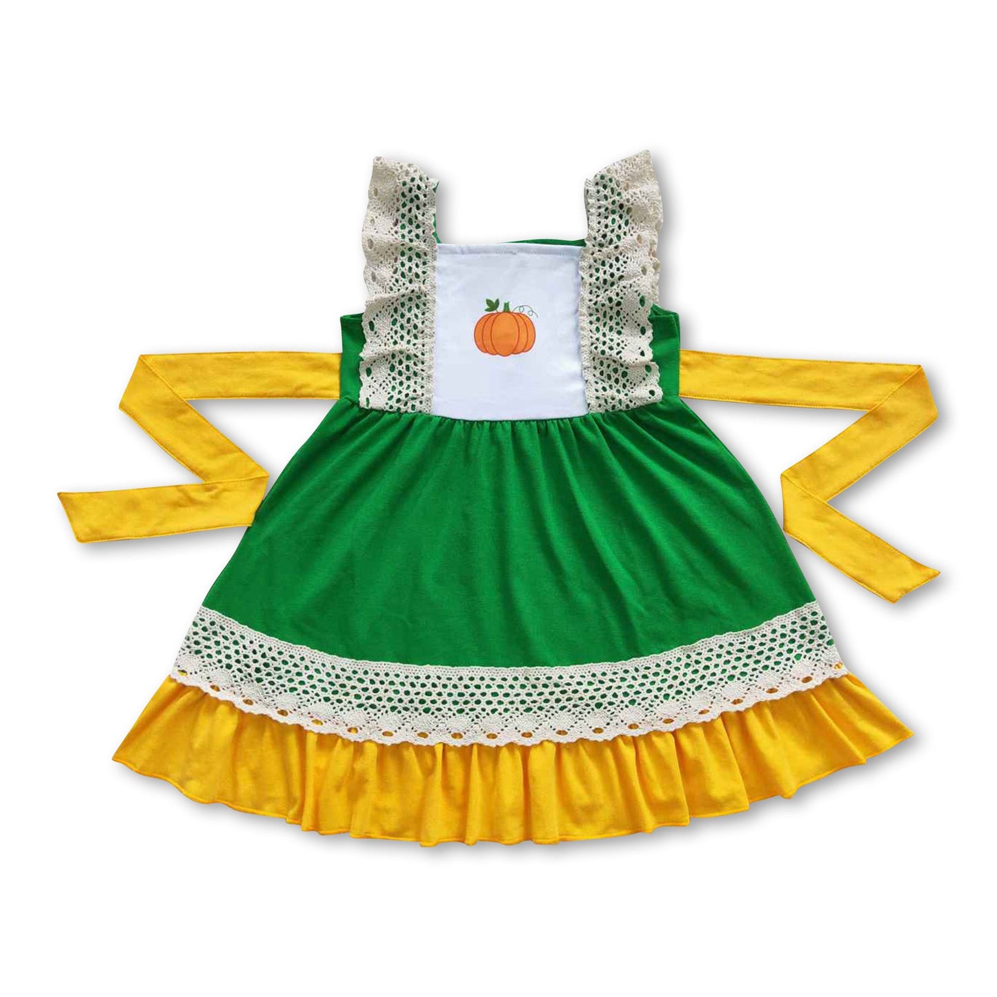 Girl Pumpkin Solid Dress