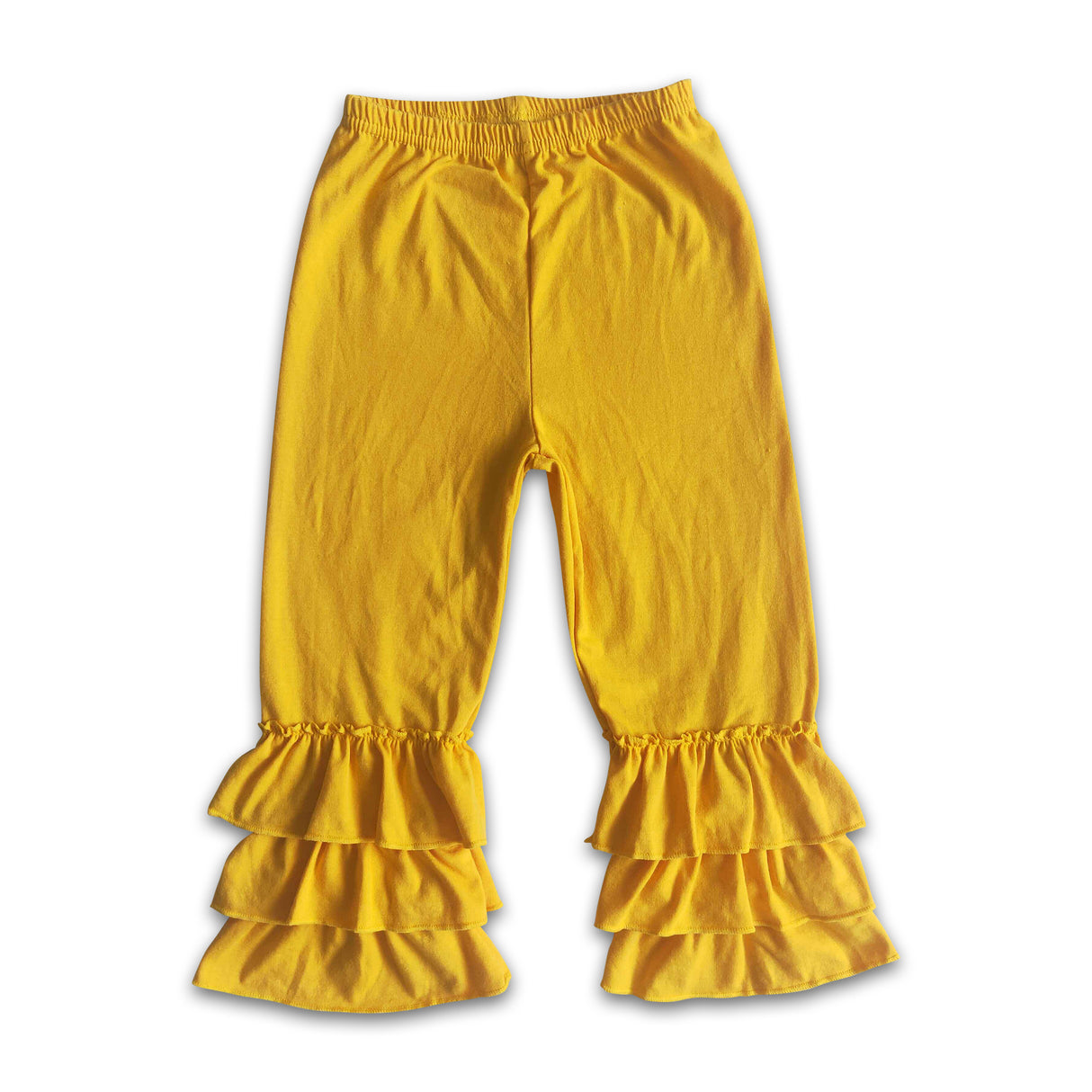 Mustard triple ruffle pants