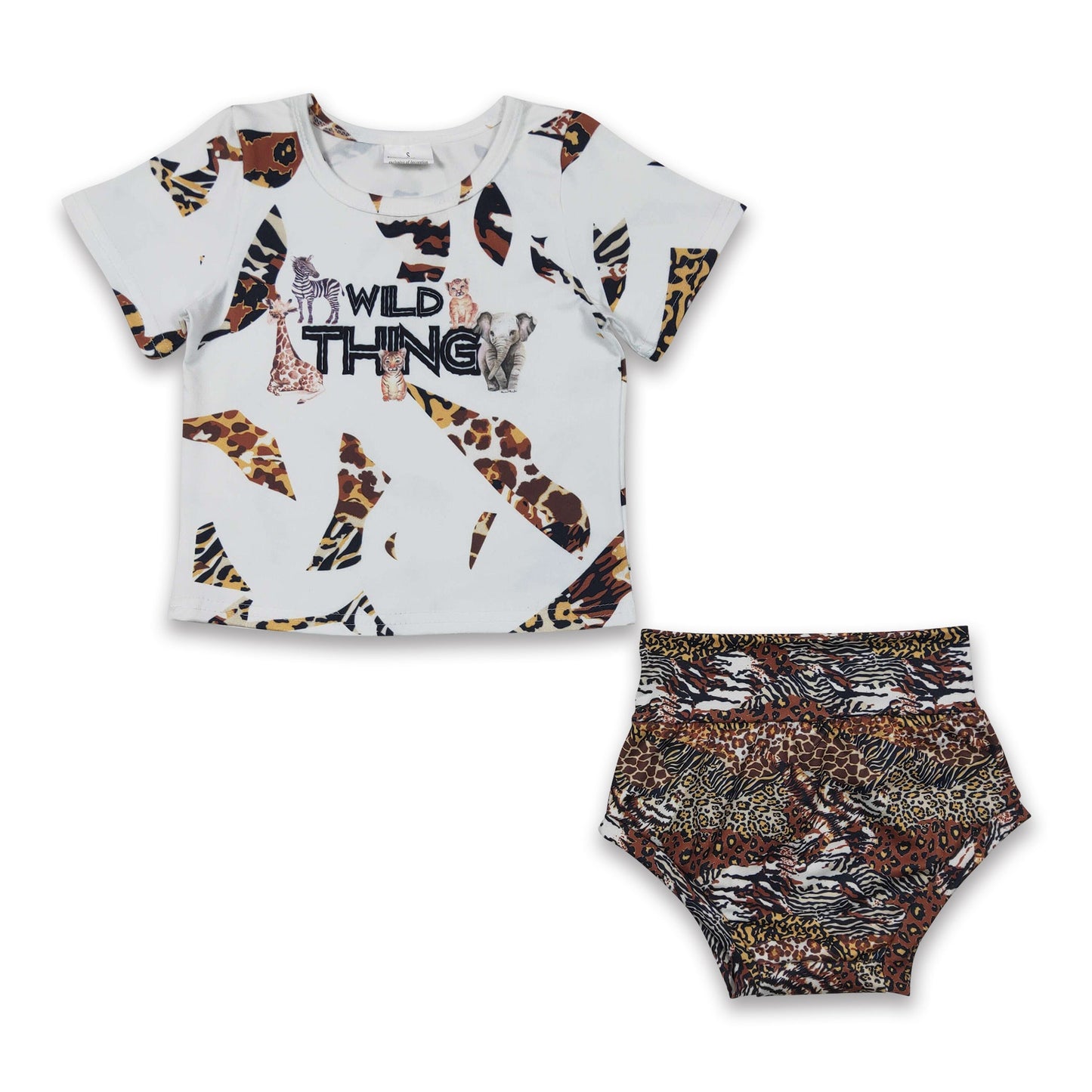 Wild thing animal top leopard bummies baby kids clothes