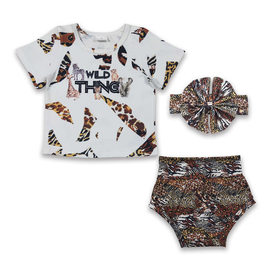 Wild thing animal top leopard bummies baby kids clothes