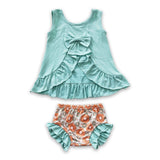 Backless top floral bloomers baby girls outfits