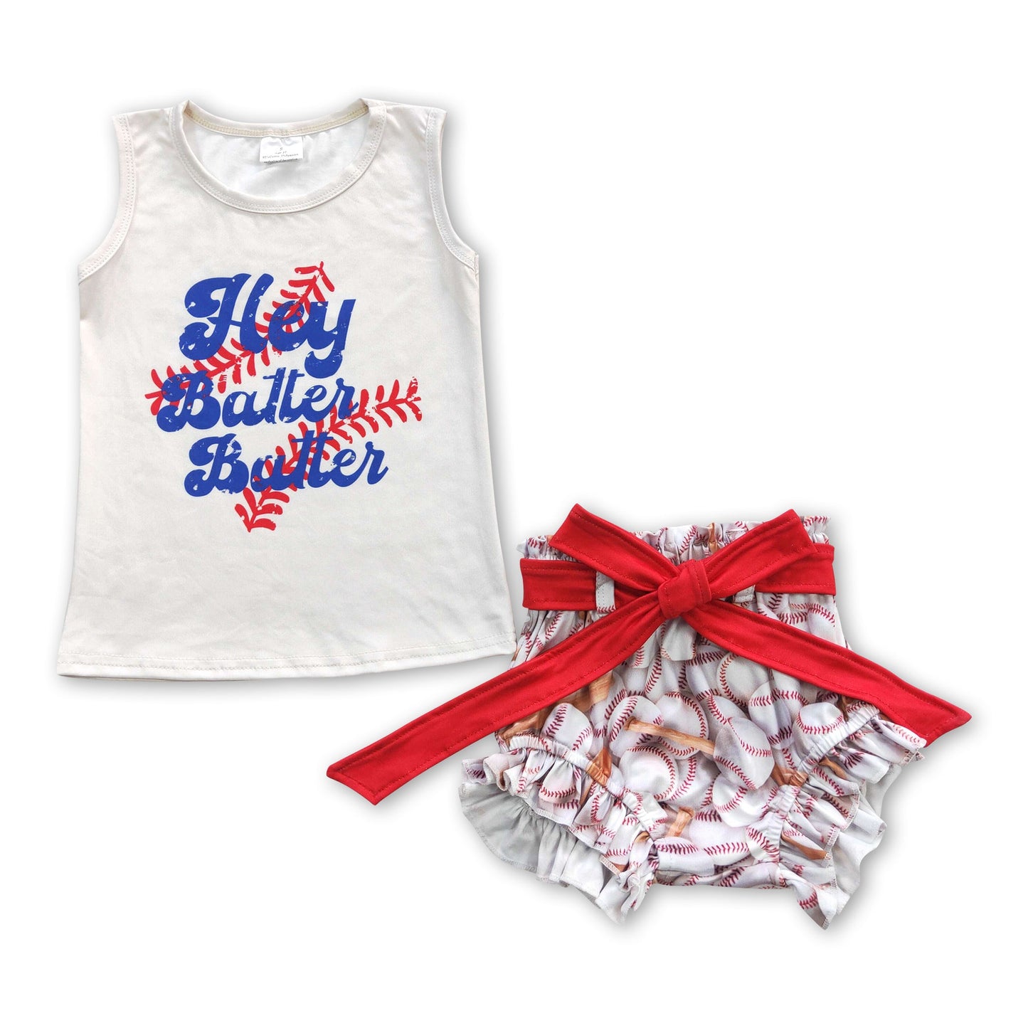 Hey batter batter baseball bummies baby girls set