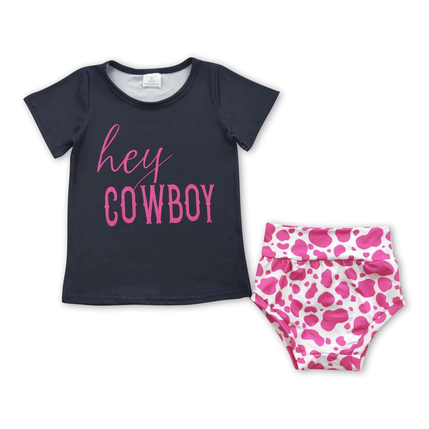 Hey cowboy shirt pink bummies western baby outfits
