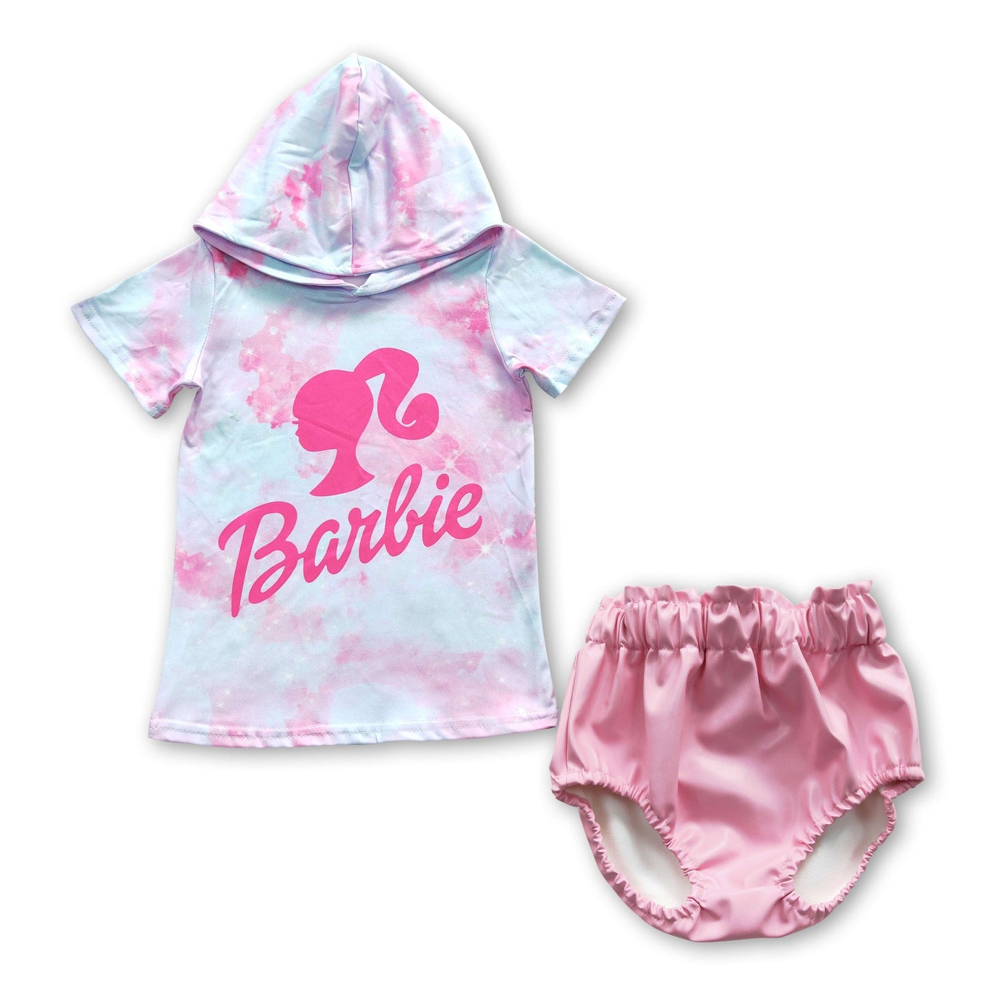 Tie dye hoodie pink leather bummies party girls set