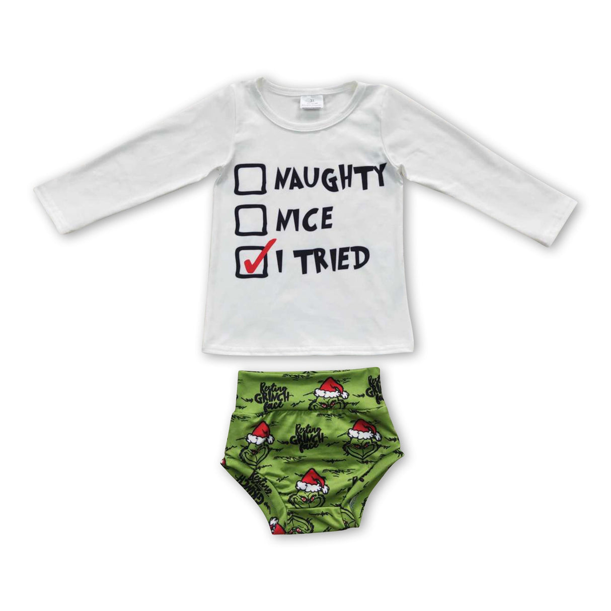 I tried top green face bummies baby girls Christmas outfits