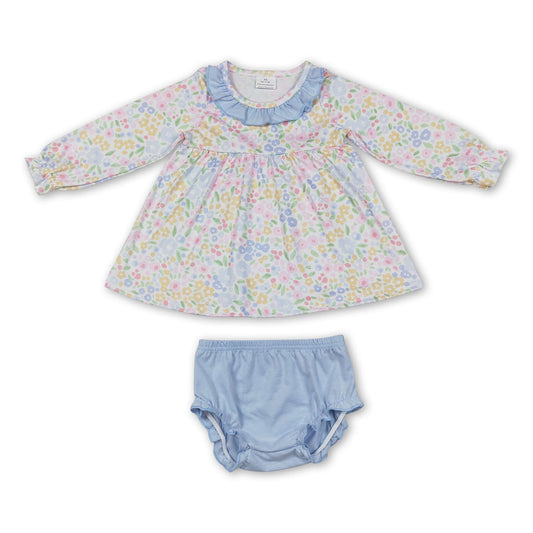 Long sleeves floral top bummies baby girls clothes