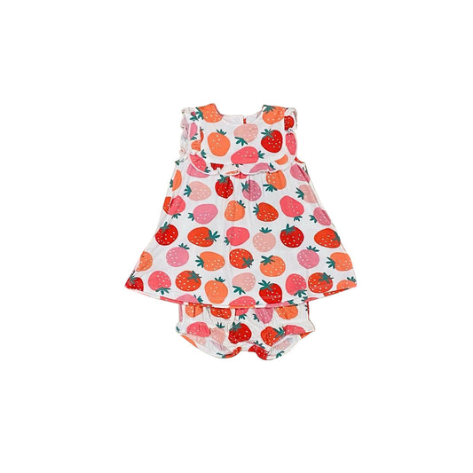 Sleeveless strawberry tunic bummies girls outfits