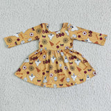 Ghost boo long sleeve girls Halloween twirl dresses