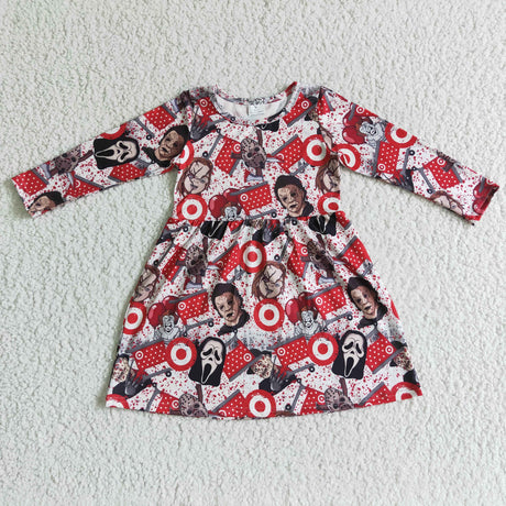 Circle cart scream baby girls Halloween dresses