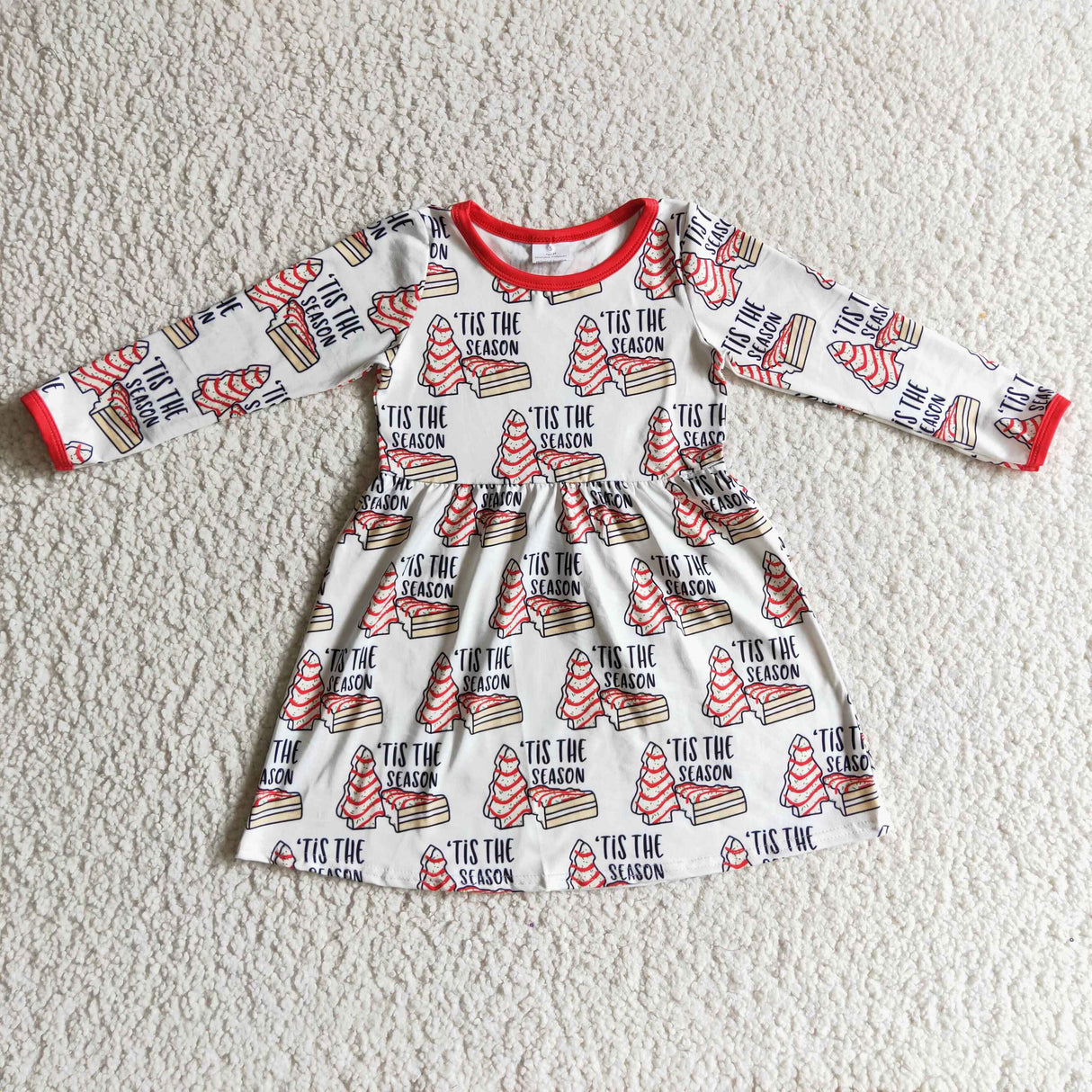 'Tis the season long sleeves girsl Christmas dresses