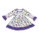 Purple castle mouse toddler girls Mardi Gras dresses