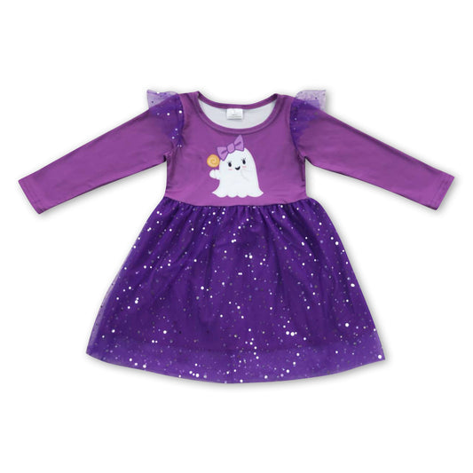 Purple ghost tulle baby girls Halloween dresses