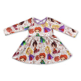 Purple witches pumpkin baby girls Halloween dress