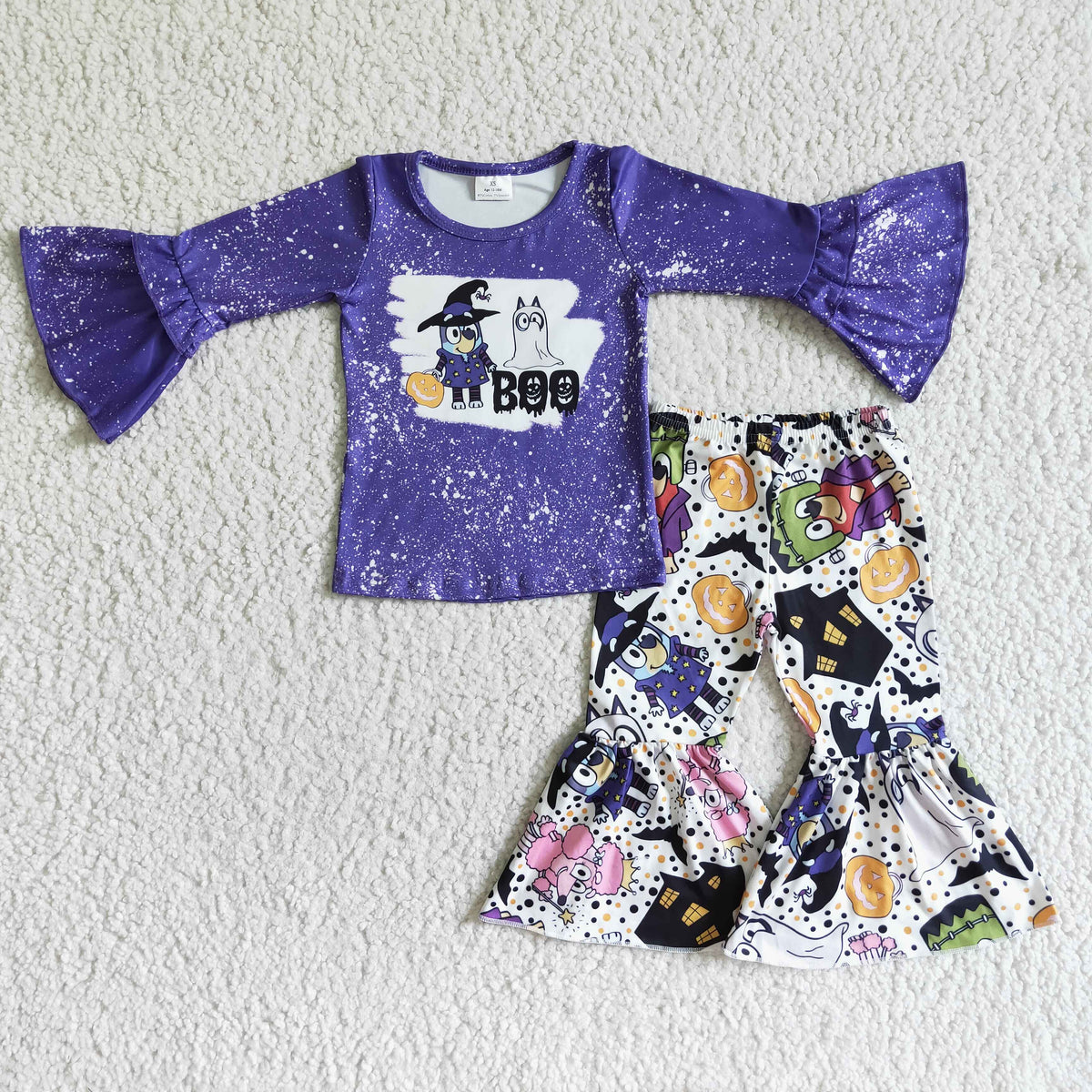 Boo Boo Raa Raa Clothes Boo dog bleached shirt pants girls Halloween clothes – Yawoo Garments