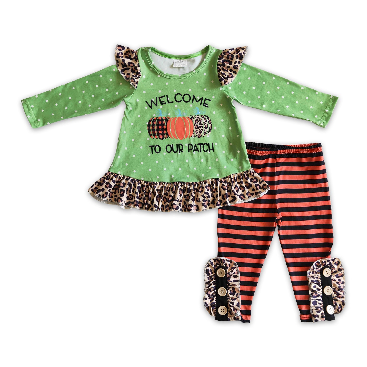 Welcome to our patch pumpkin stripe leggings girls fall clothes