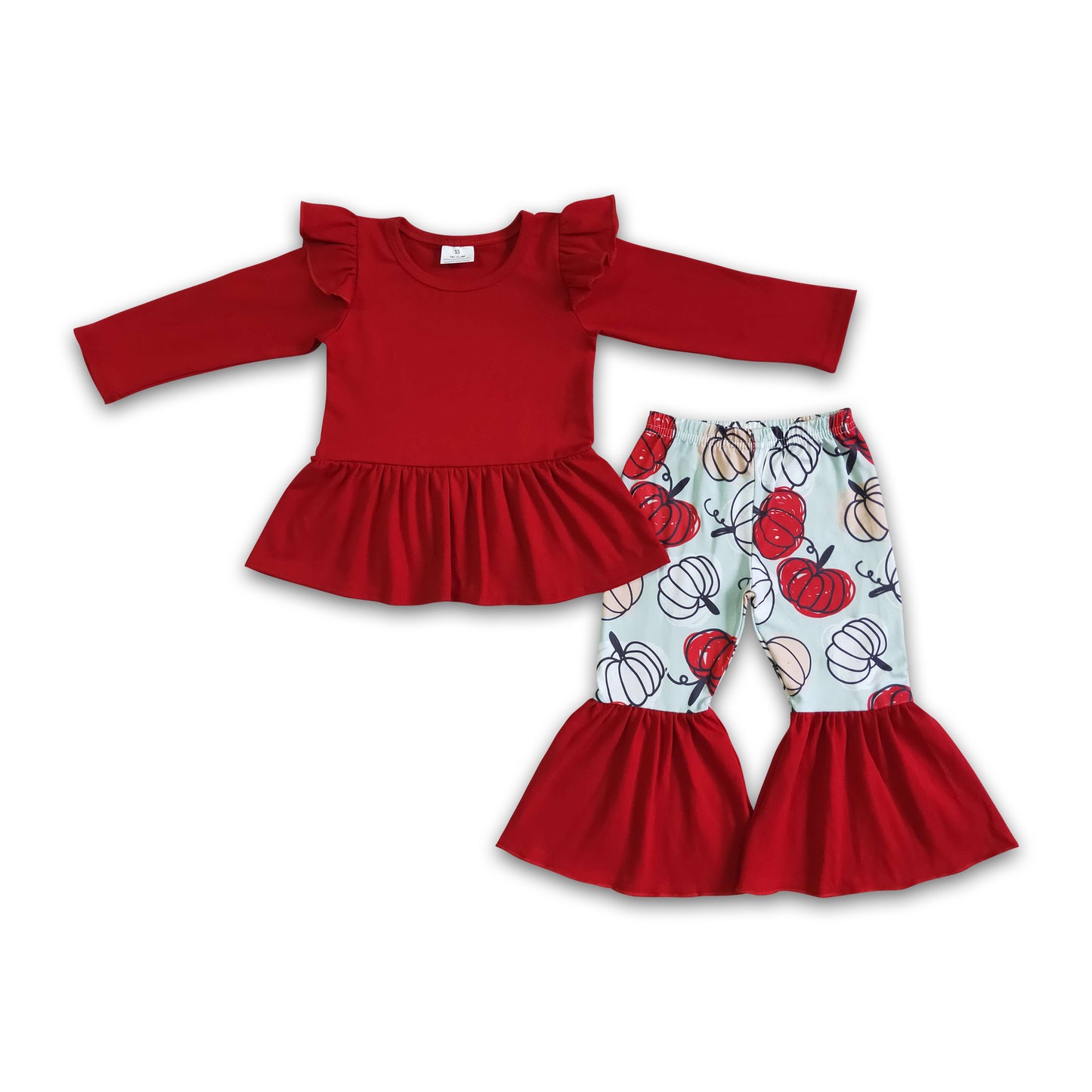 Cotton red peplum pumpkin pants baby fall clothes