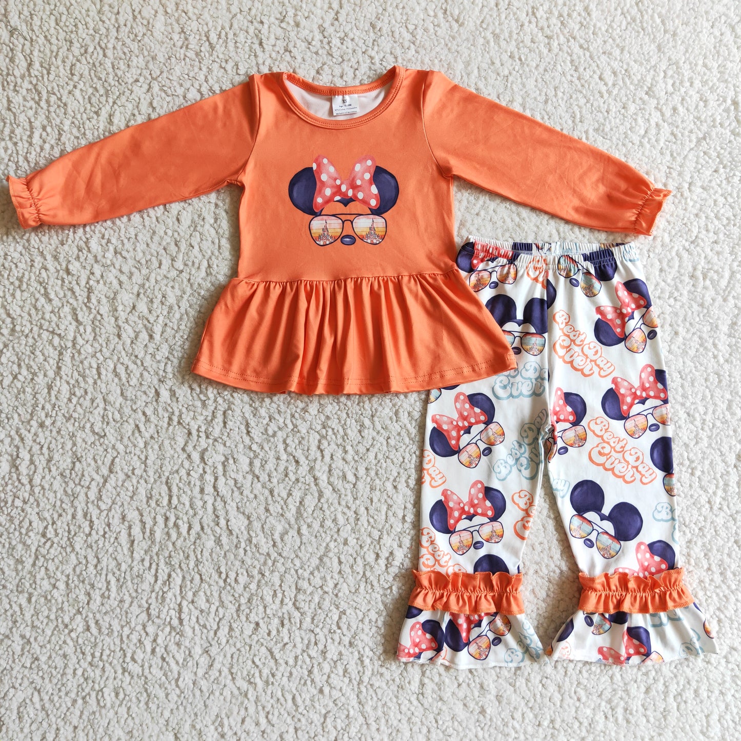 Best day ever mouse peplum set girls fall clothes