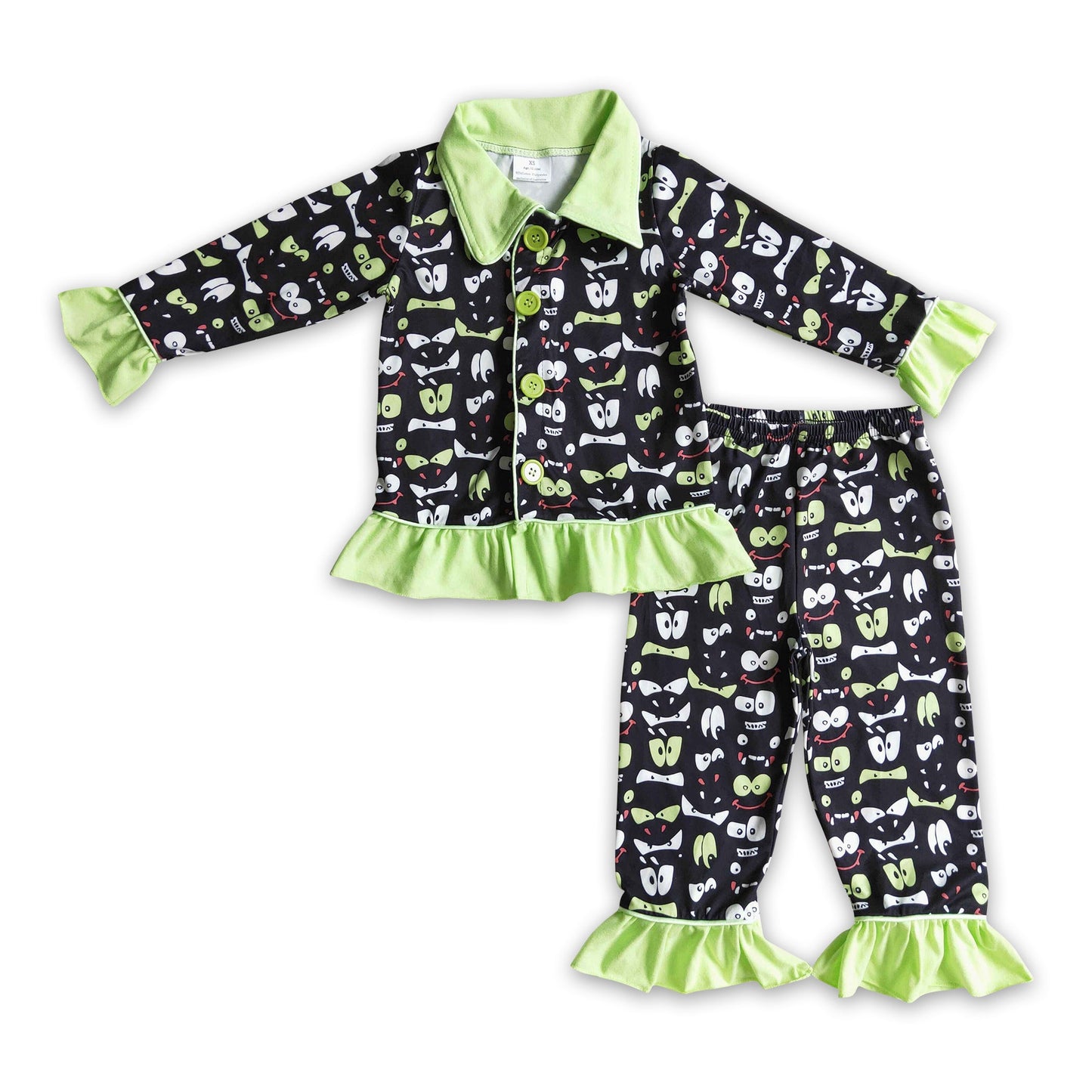 Black eyes kids girls Halloween pajamas