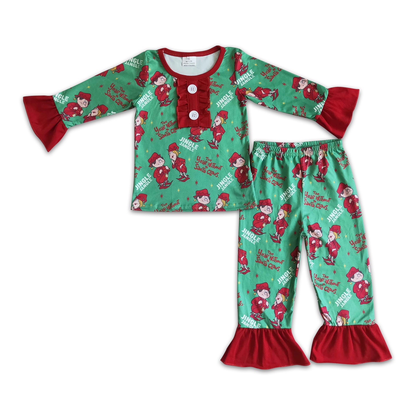 Jingle santa claus baby girls Christmas pajamas