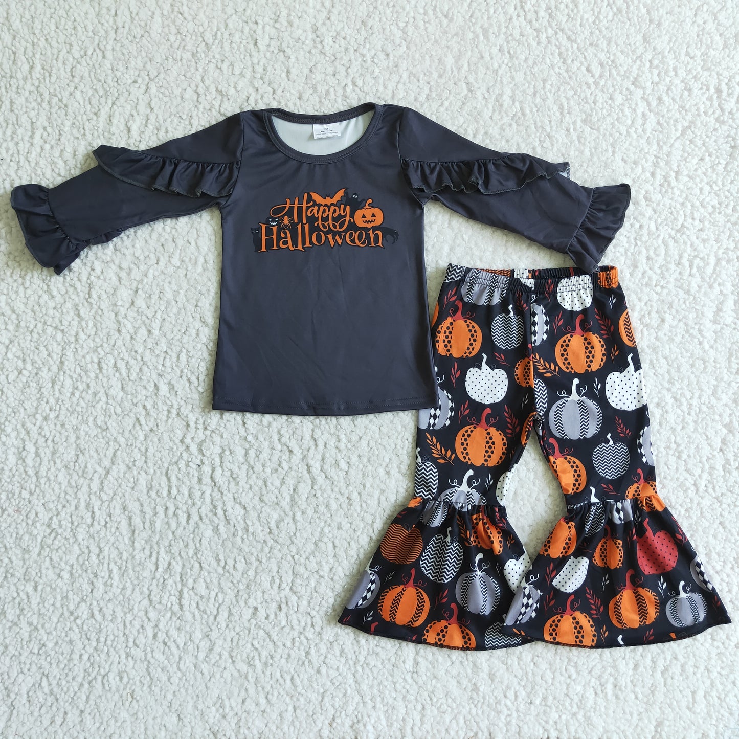 Happy Halloweenn shirt pumpkin pants girls clothing set