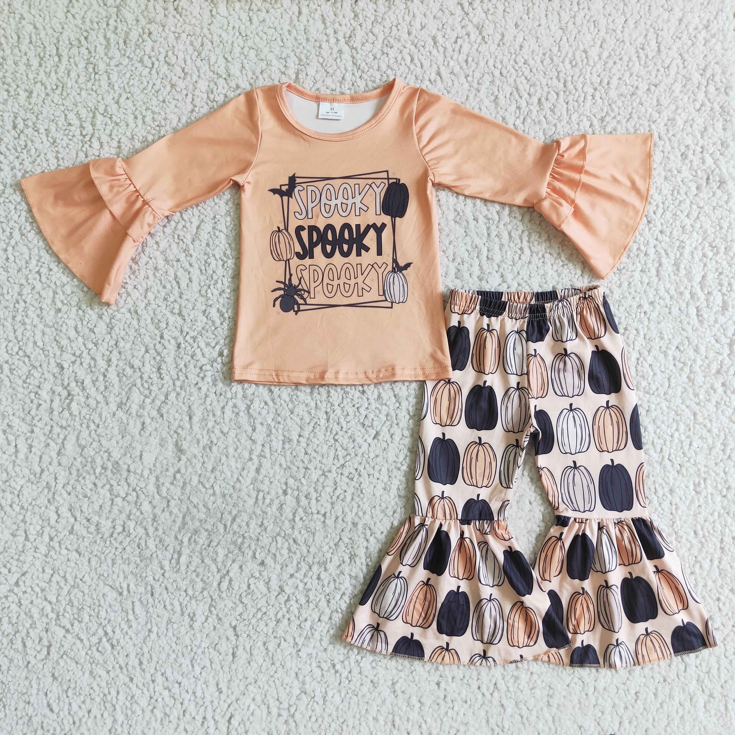 Spooky shirt pumpkin pants kids girls Halloween set