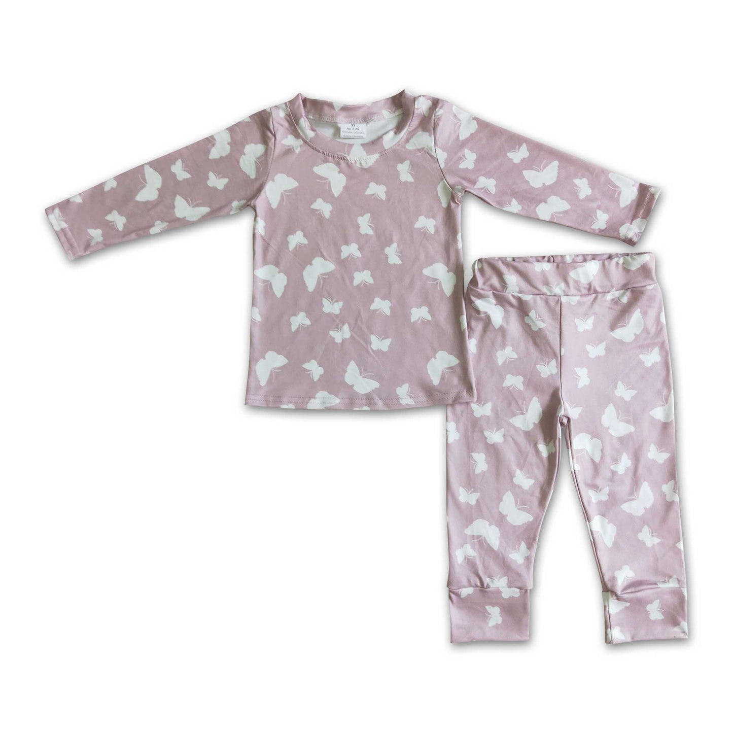 Butterfly long sleeves baby girls fall pajamas