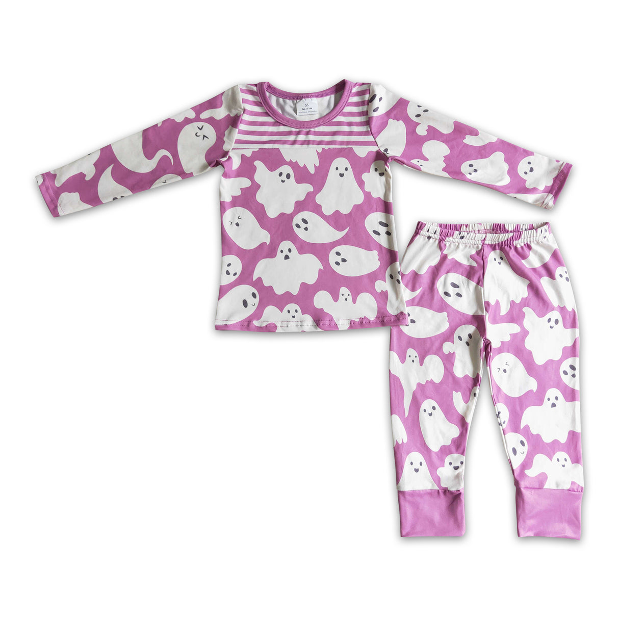 Stripe ghost baby girls Halloween pajamas