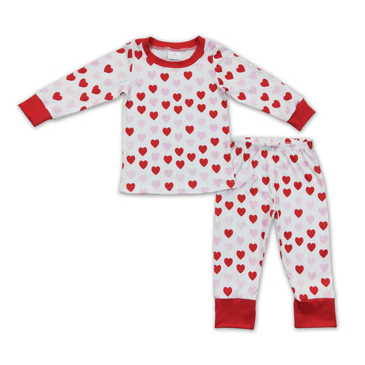 Pink red heart baby kids valentine's clothes