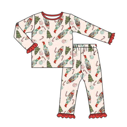 Christmas tree candy cane long sleeves girls pajamas