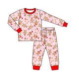Gingerbread hat long sleeves girls Christmas pajamas